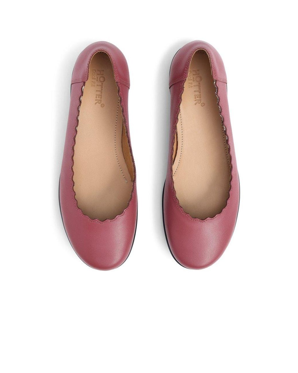 Hotter Red Eider Ballet Pumps