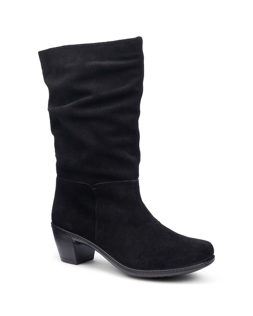 Hotter Blue Rhone Wide Fit Calf Boots