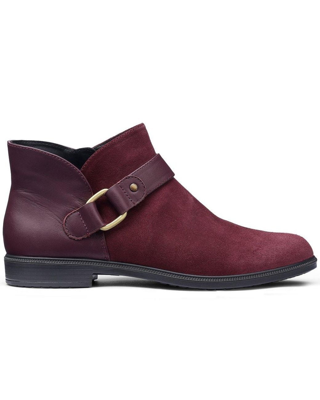 Hotter Purple Linton Wide Fit Ankle Boots