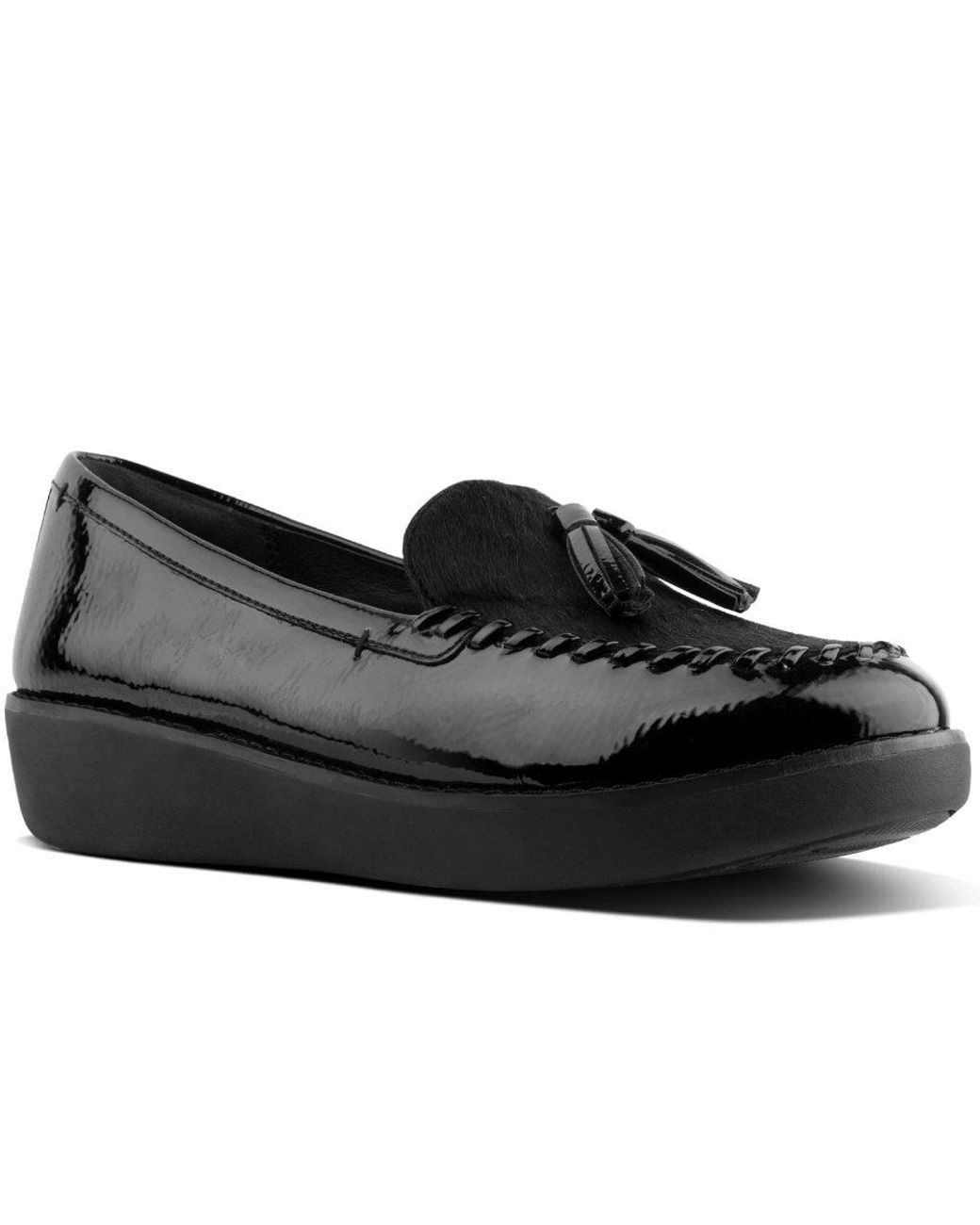 petrina patent moccasin loafers