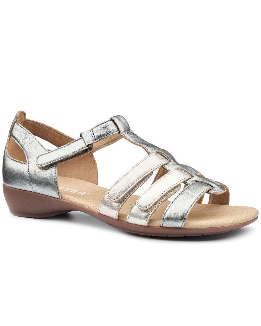 Hotter Metallic Solei Extra Wide Sandals