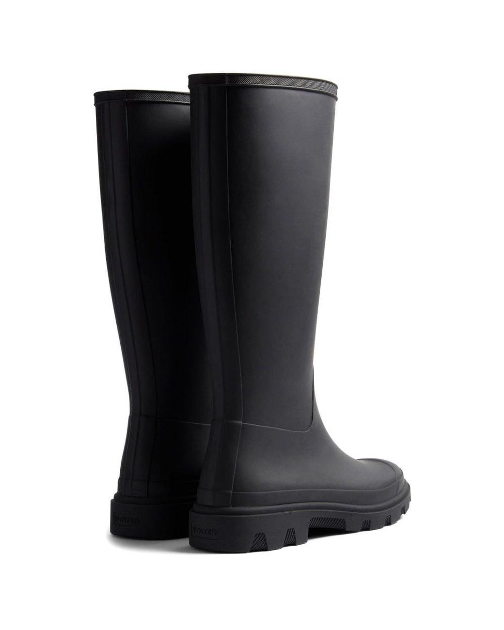 Hunter Black Downpour Tall Wellingtons