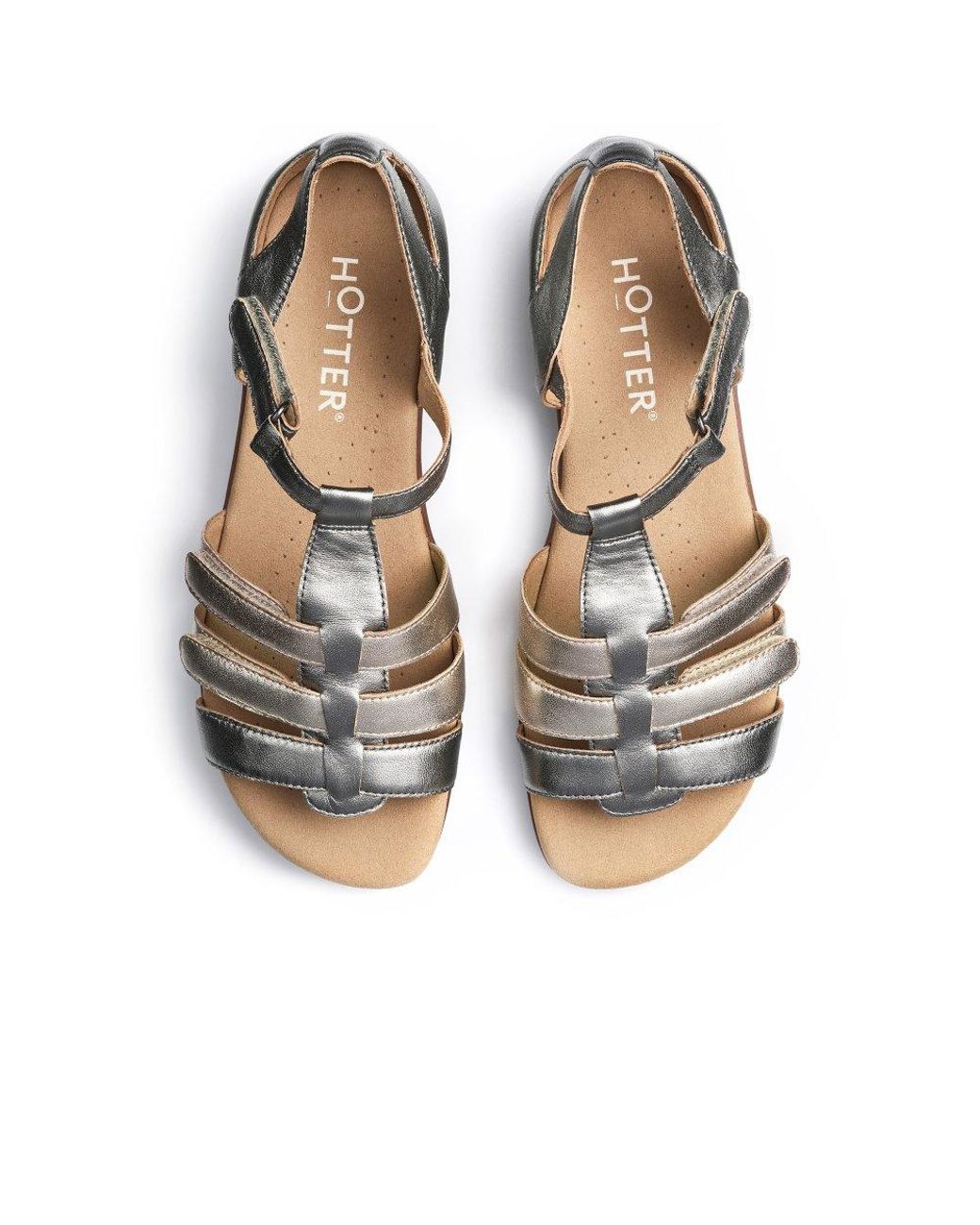 Hotter Metallic Solei Extra Wide Sandals