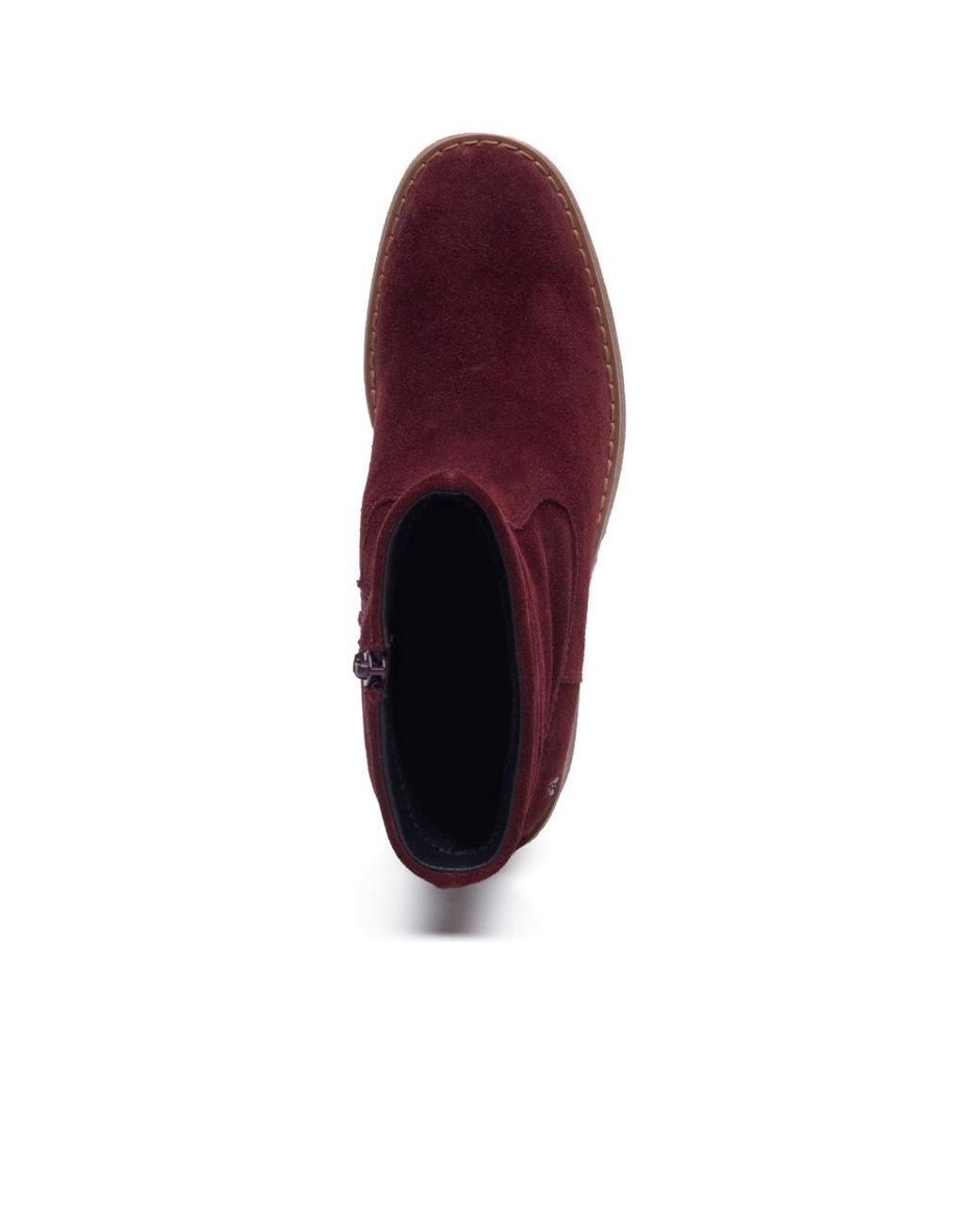Hush Puppies Red Flora Ruched Ankle Boots