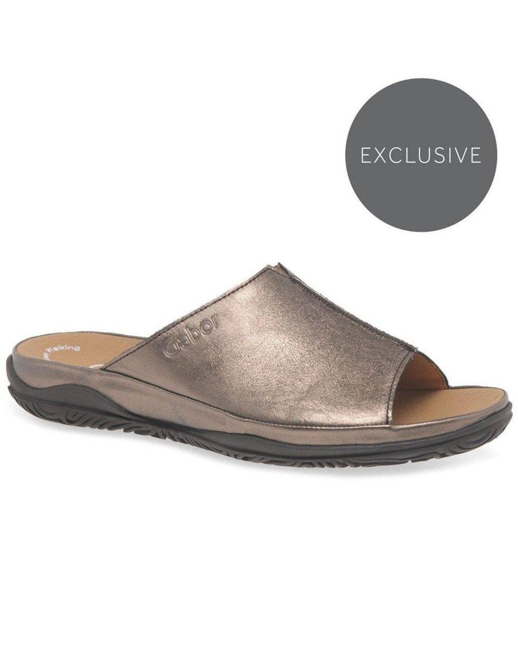 Gabor Idol Leather Wide Fit Casual Mules in Brown | Lyst Australia