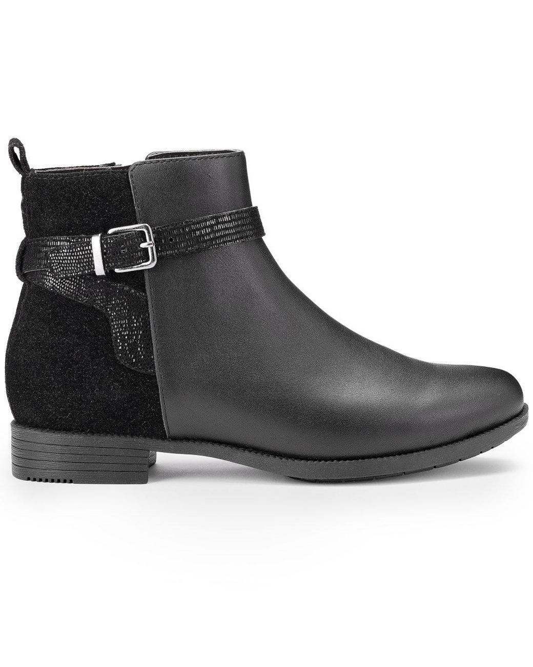 Hotter Black Haydock Smart Ankle Boots