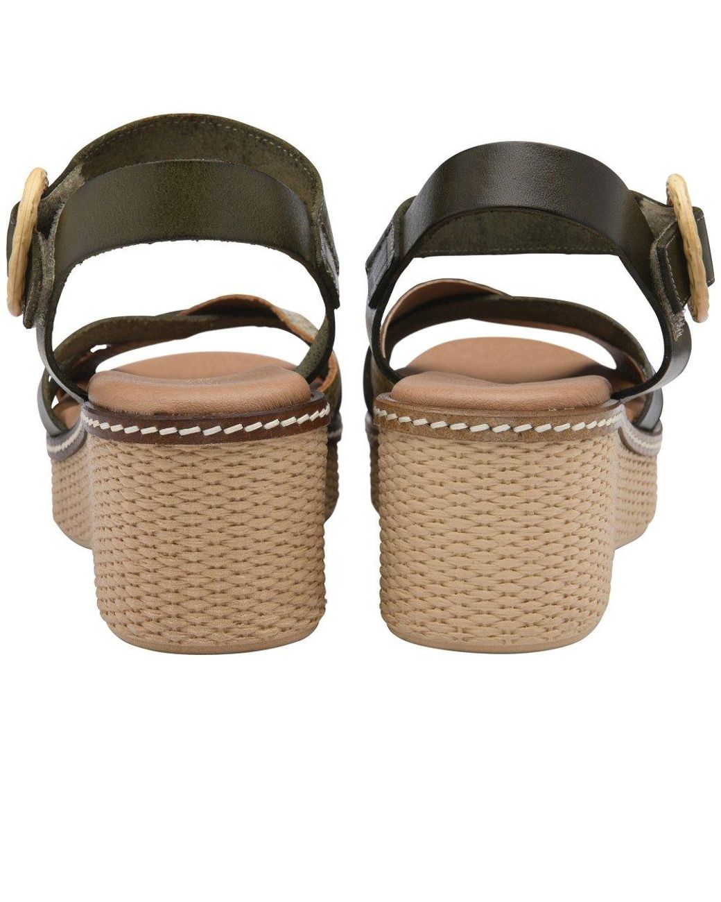 Lotus Green Amalia Wedge Sandals