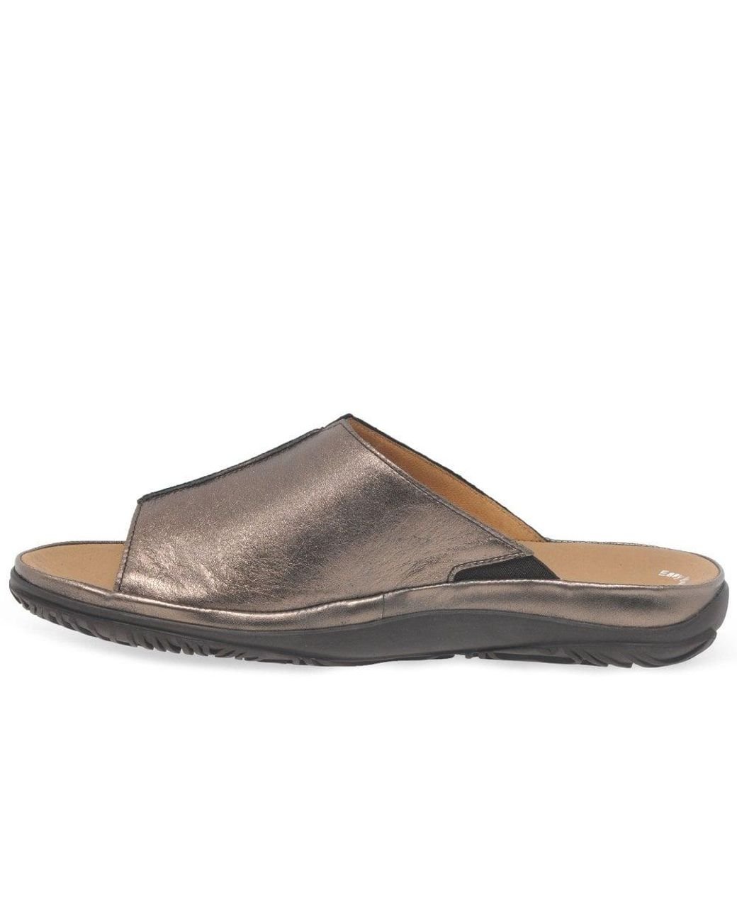 Gabor Idol Leather Wide Fit Mules in Brown Lyst UK