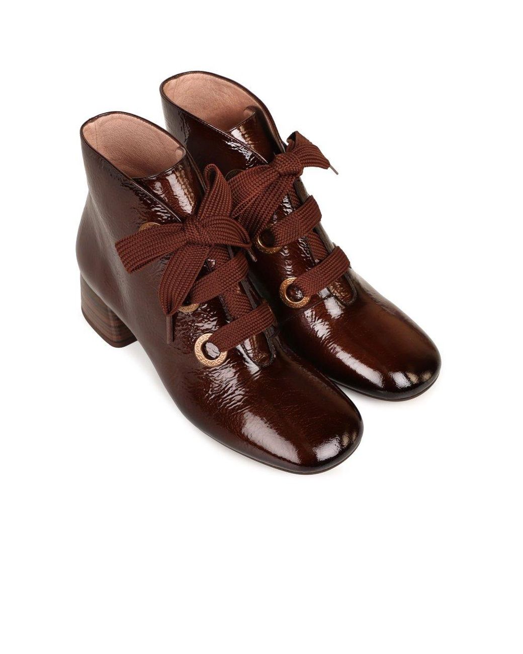 Hispanitas Brown Varsovia Lace Ankle Boots
