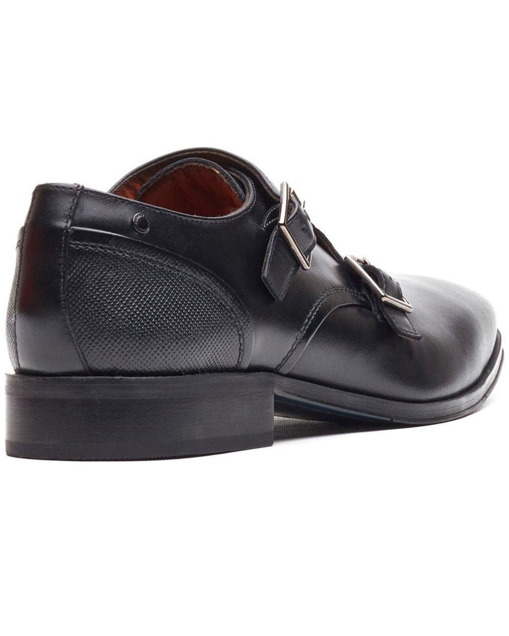 Base London Black Cleric Monk Shoes for men