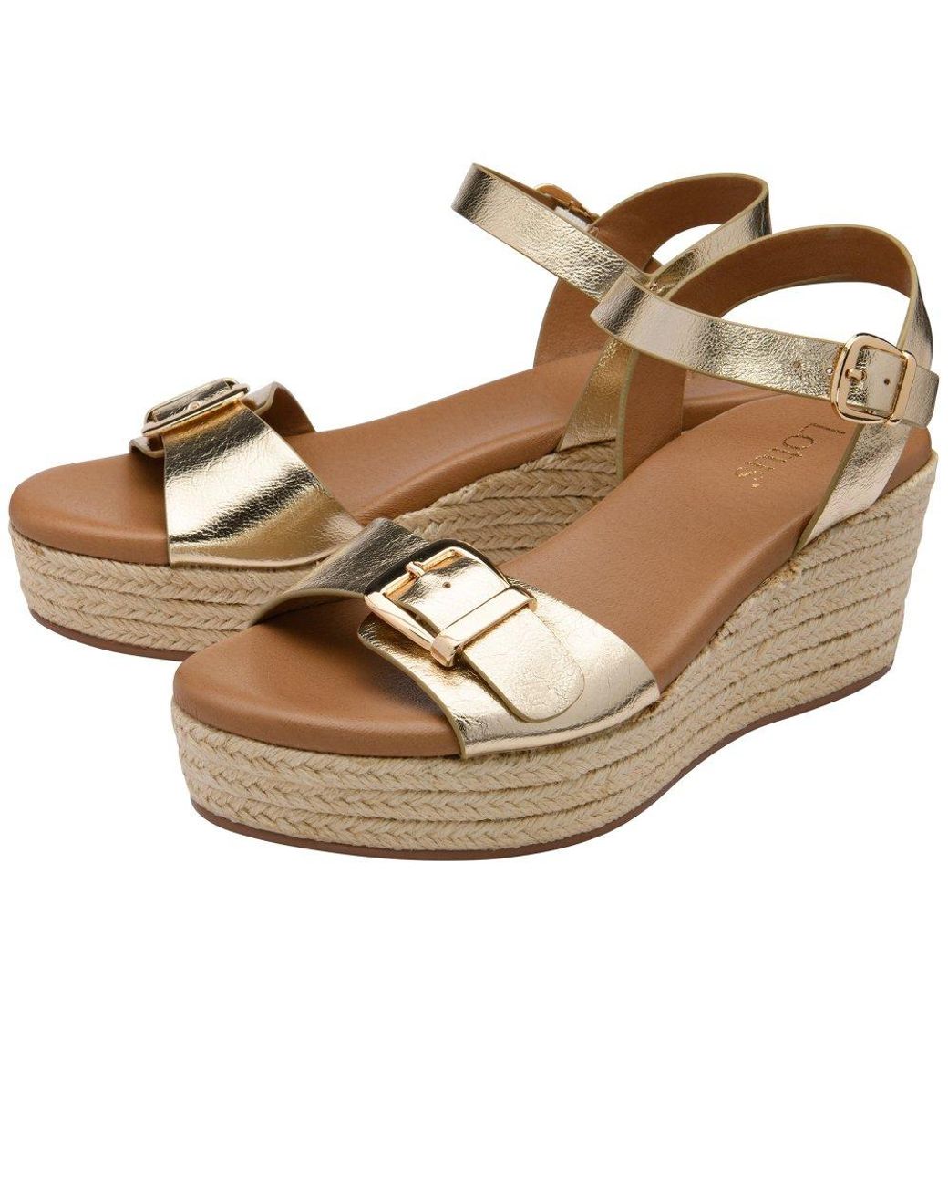 Lotus Metallic Emeia Wedge Sandals