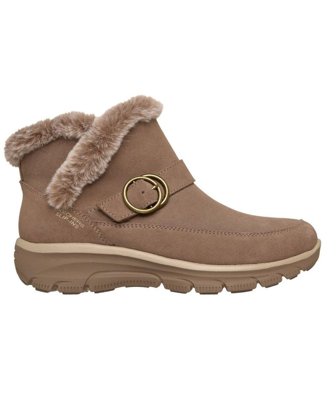 Skechers Gray Easy Going Gentle Winter Ankle Boots