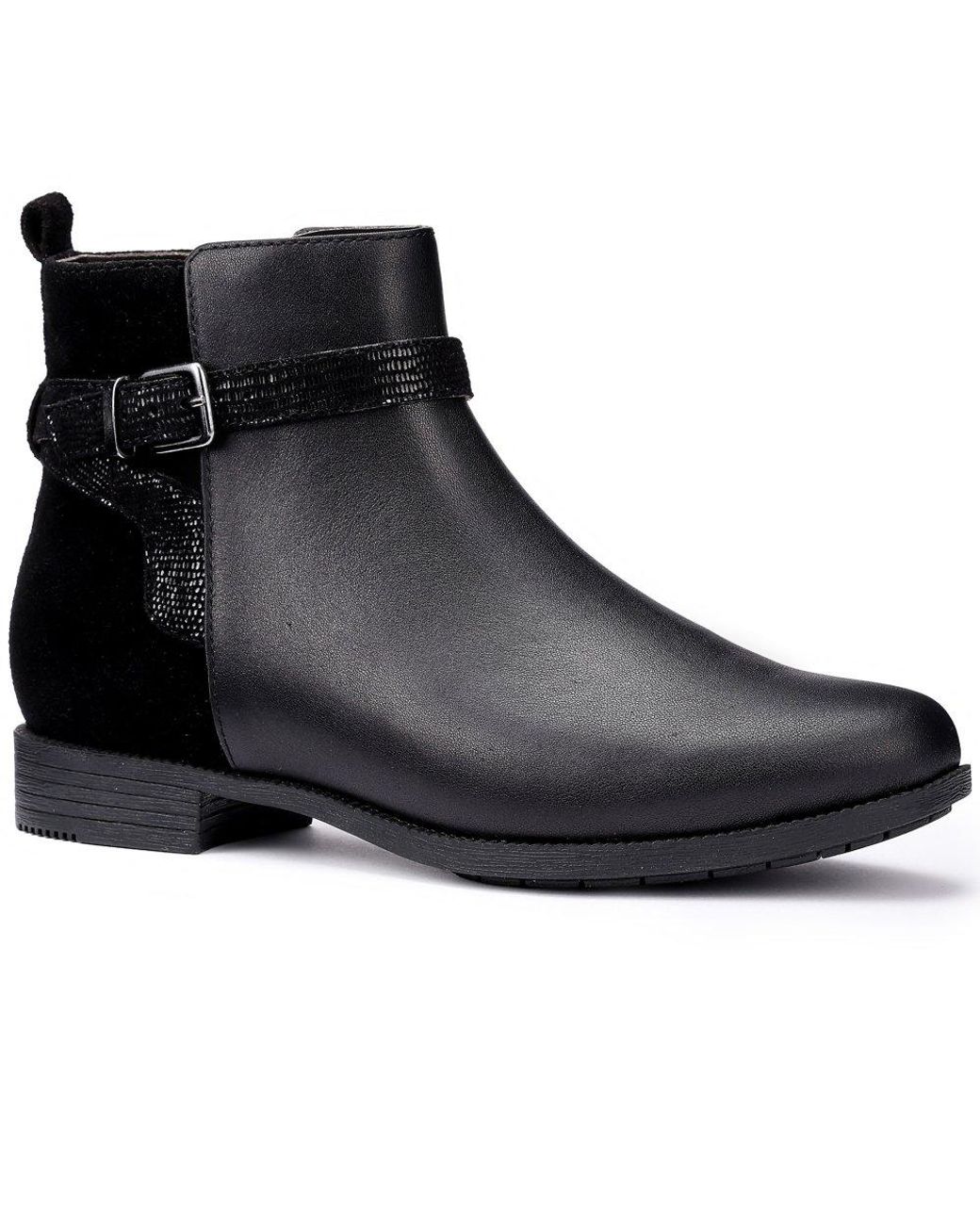 Hotter Black Haydock Smart Ankle Boots