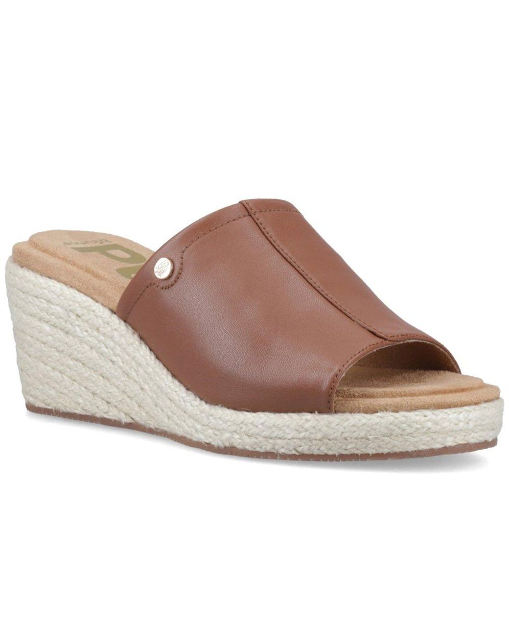 Hush Puppies Brown Willow Rattan Sandals