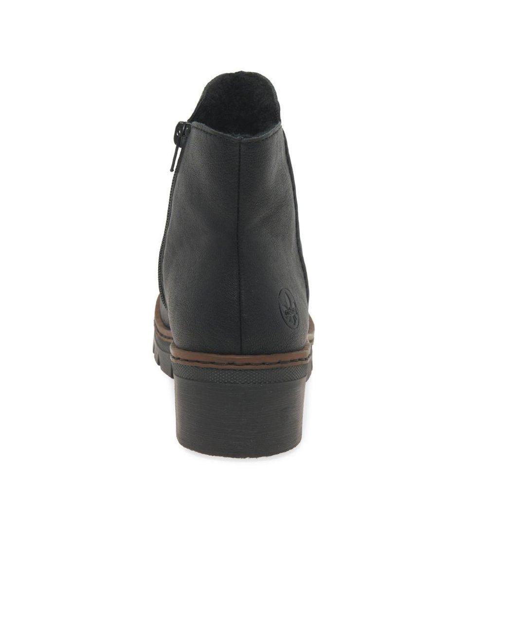 Rieker Black Capital Ankle Boots