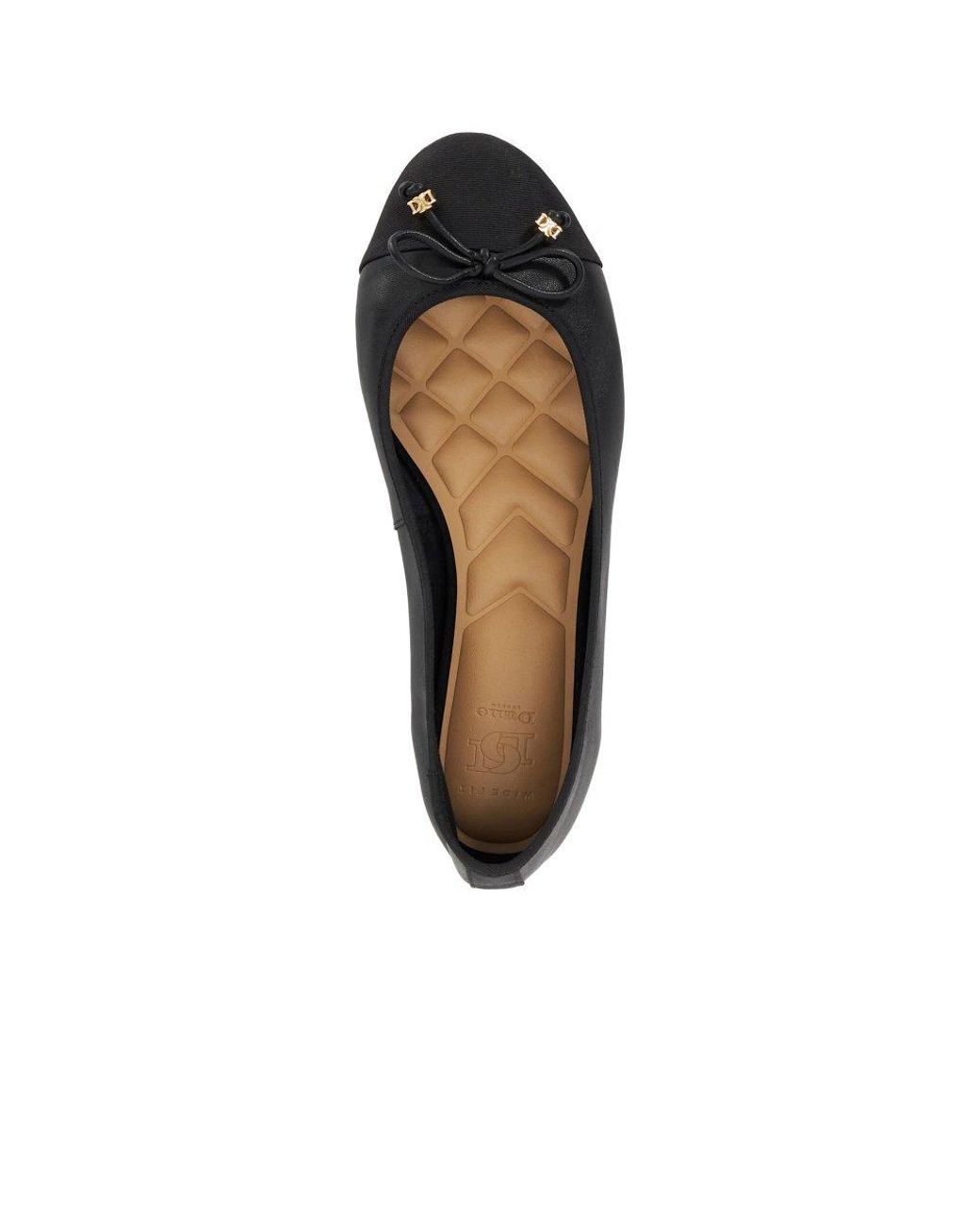 Dune Black Hallo Wide Fit Ballerinas