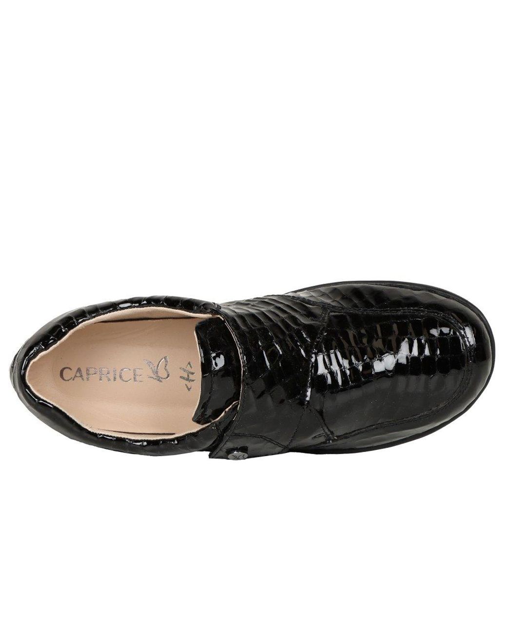 Caprice Black Vera Riptape Shoes