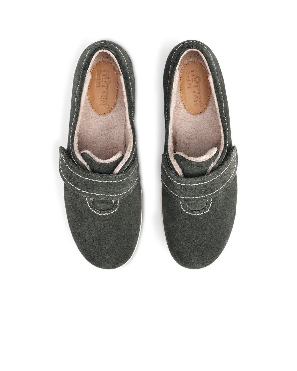 Hotter Gray Toasty Wide Fit Slippers