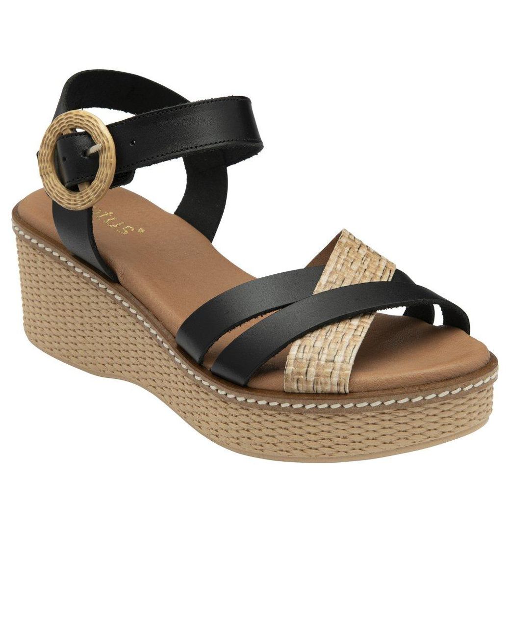 Lotus Metallic Amalia Wedge Sandals
