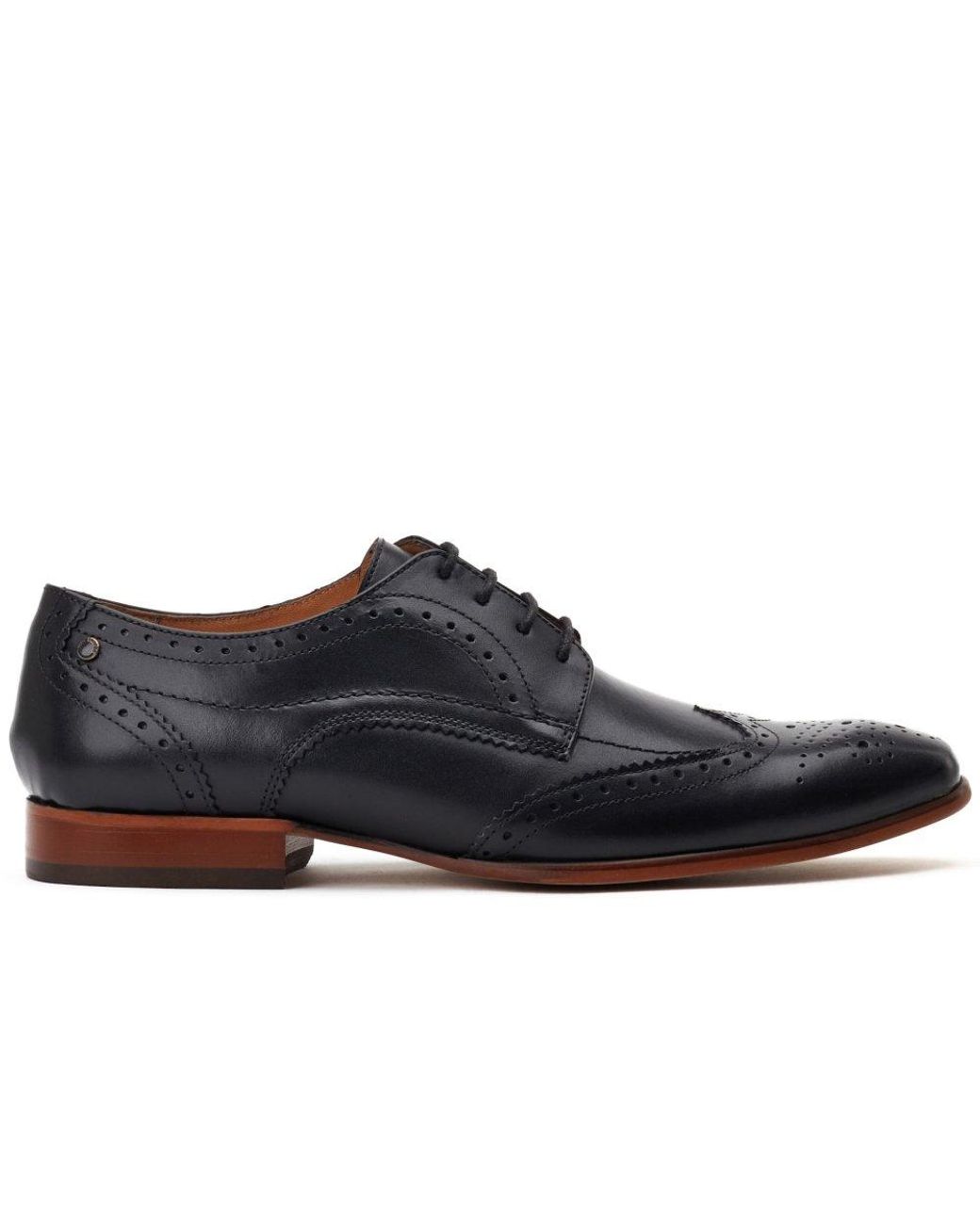 Base London Black Barbera Lace Up Brogues for men