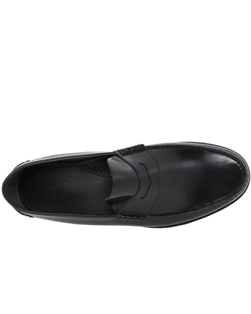 Loake Black Princeton Leather Moccasin Shoes for men