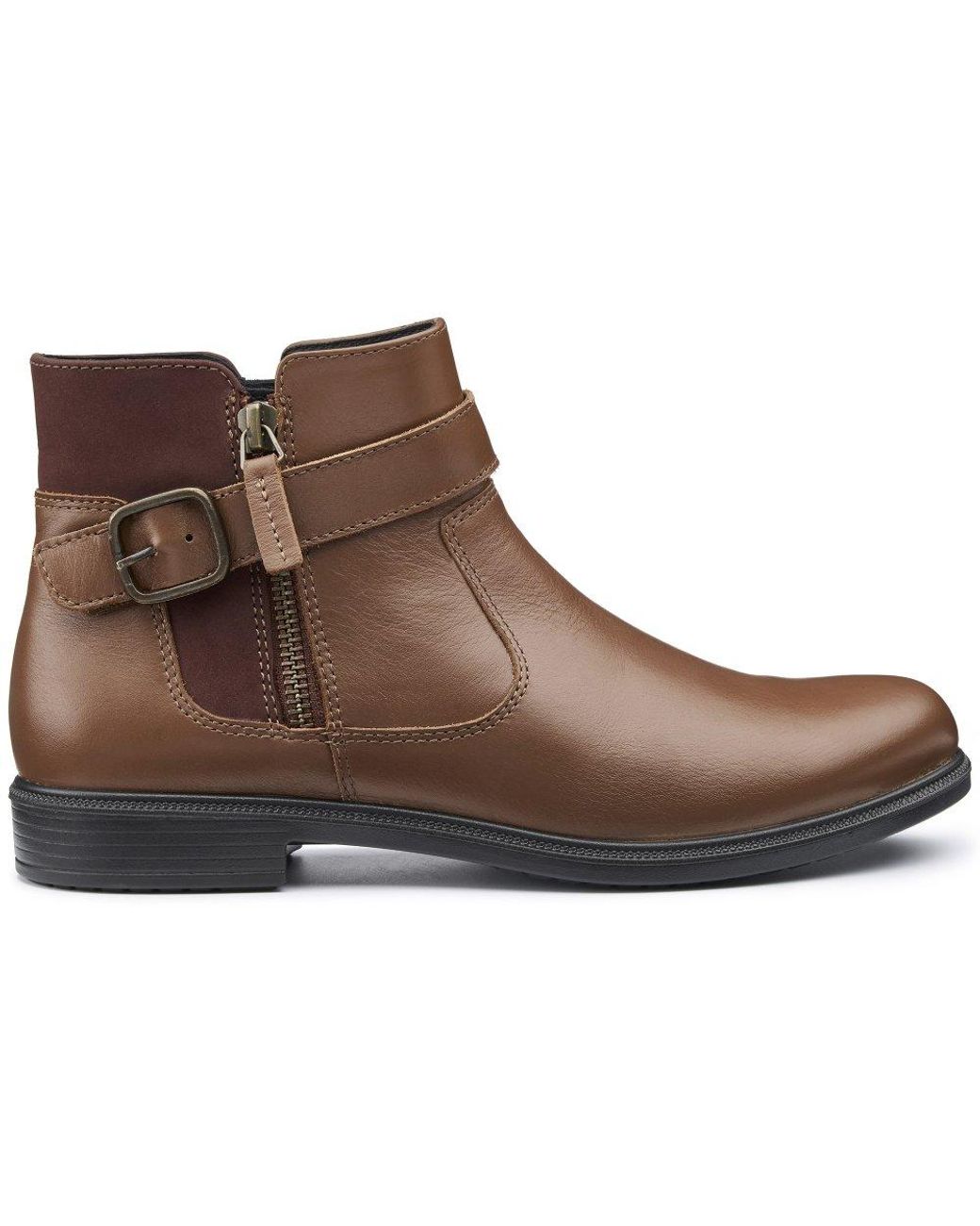 Hotter Brown Kingston Wide Fit Ankle Boots