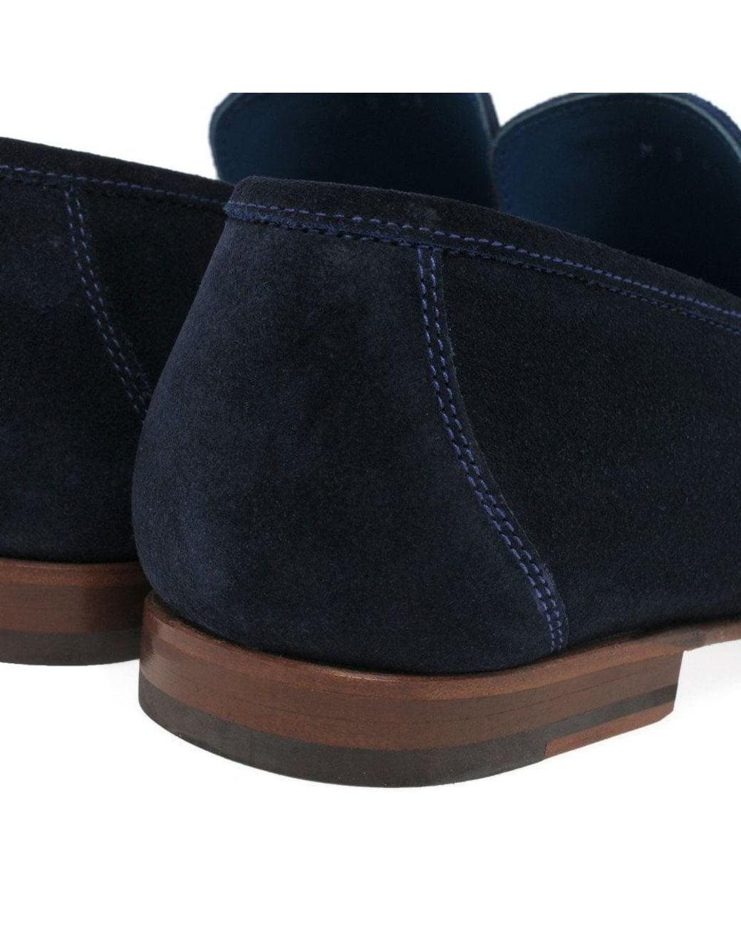 Loake Blue Nicholson Suede Moccasin Shoes for men