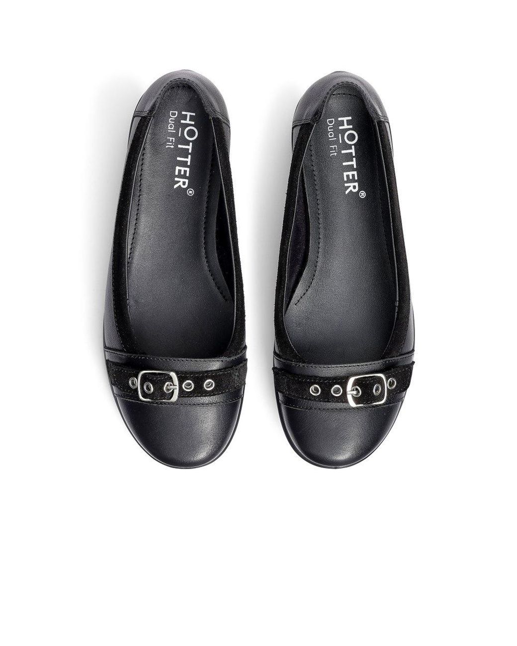Hotter Black Sparrow Flat Pumps