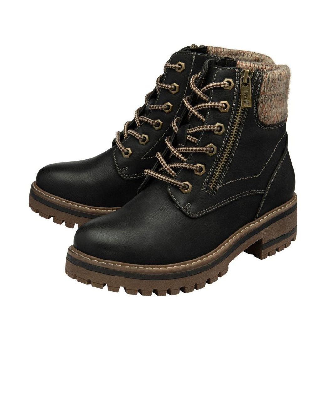 Lotus Black Lauryn Ankle Boots