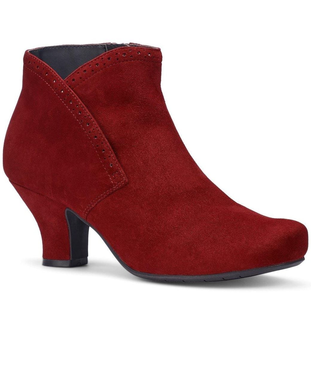 Hotter Red Opera Ankle Boots