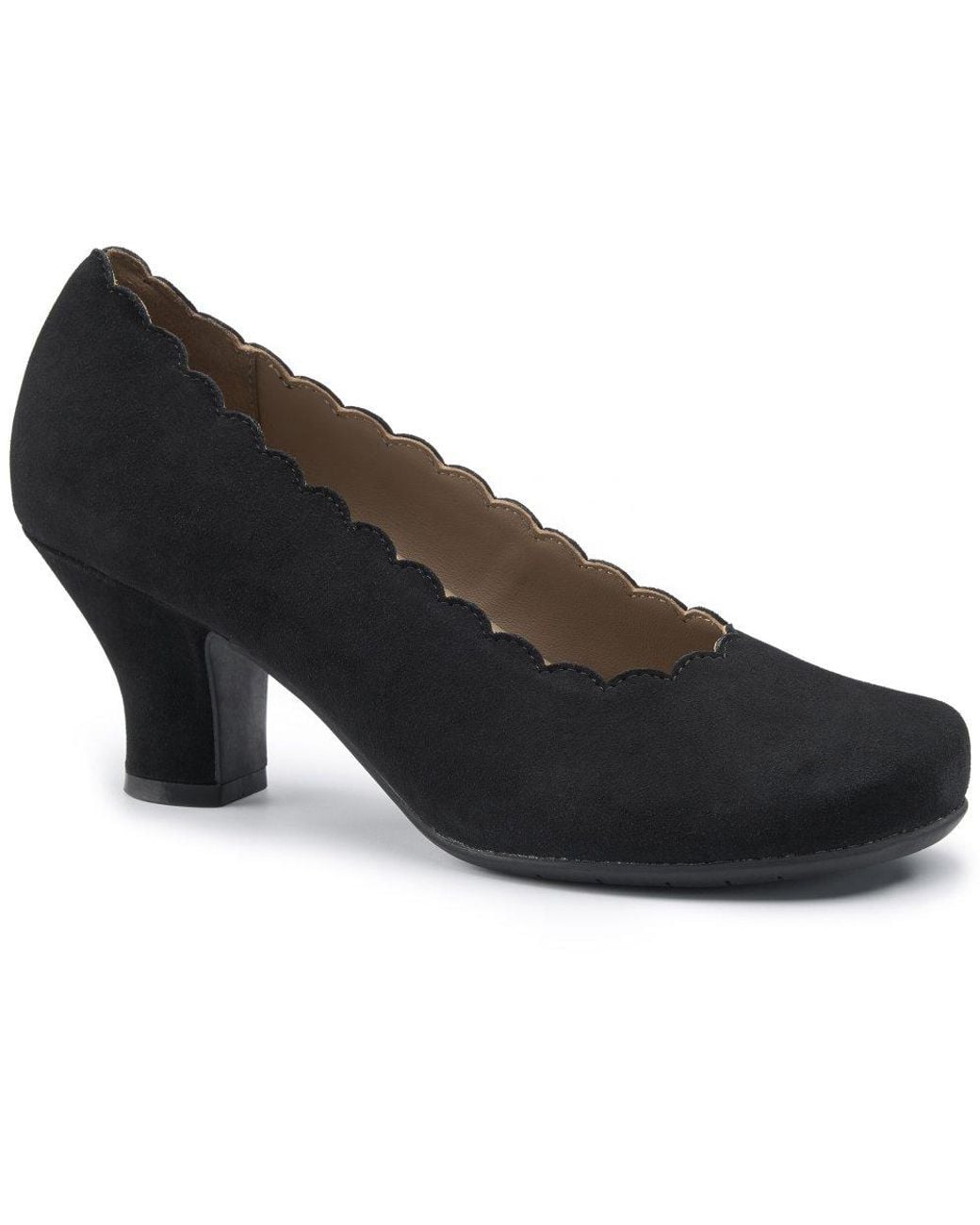 Hotter Black Jive Wide Fit Court Shoes