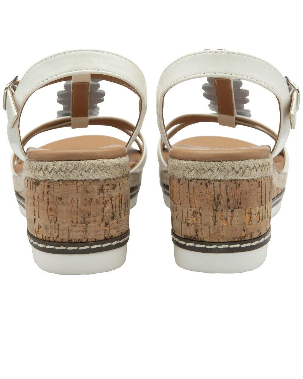 Lotus Metallic Letica Wedge Sandals
