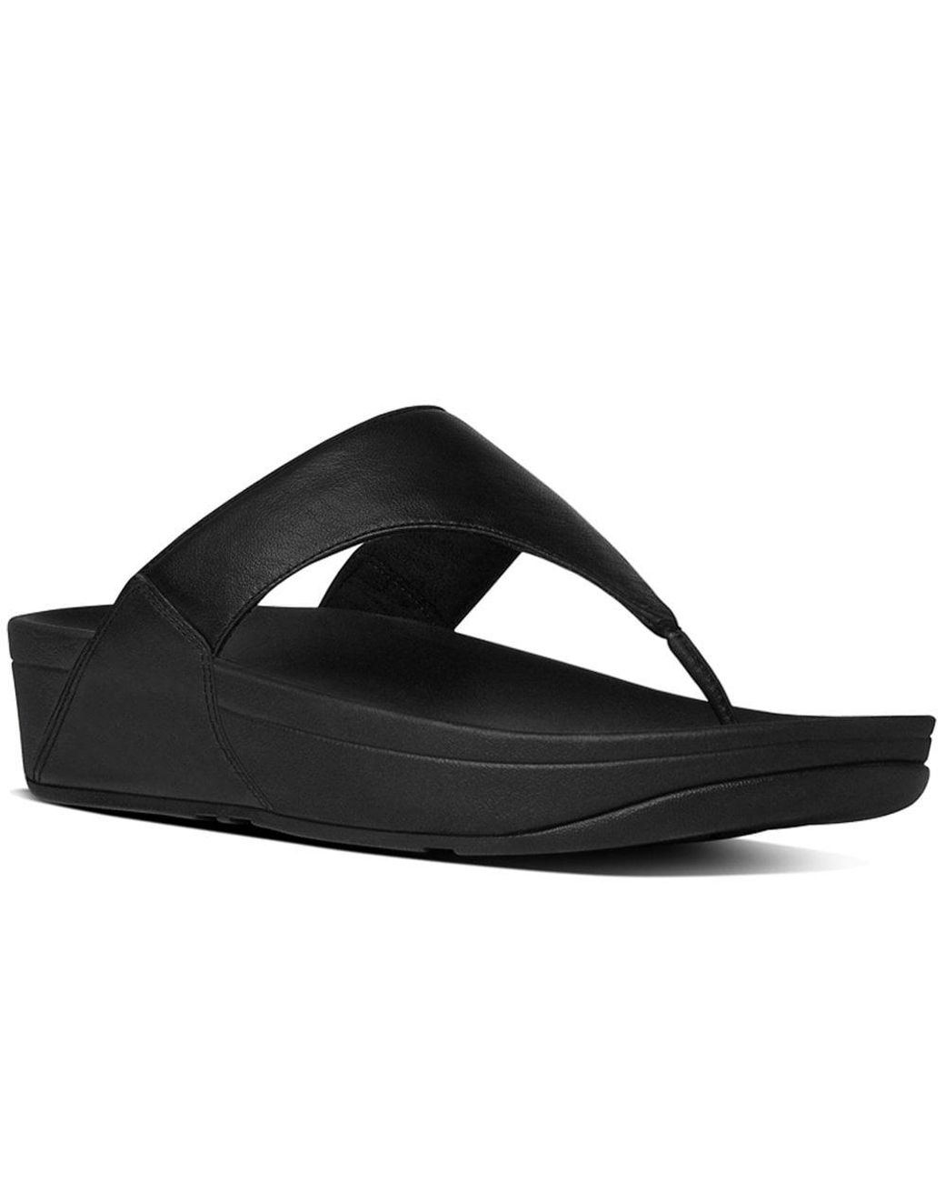 Fitflop Black Lulu Leather Toe-Post Sandals