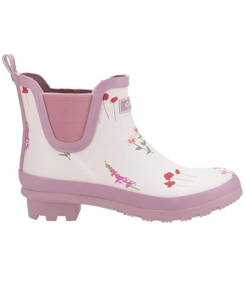 Cotswold Pink Wildflower Ankle Wellingtons