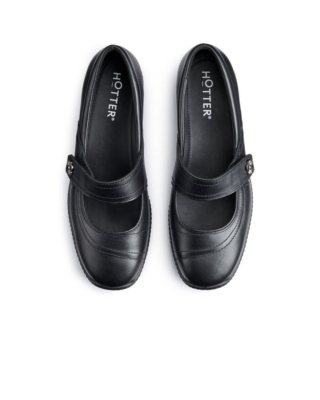 Hotter Black Charity Mary Jane Shoes