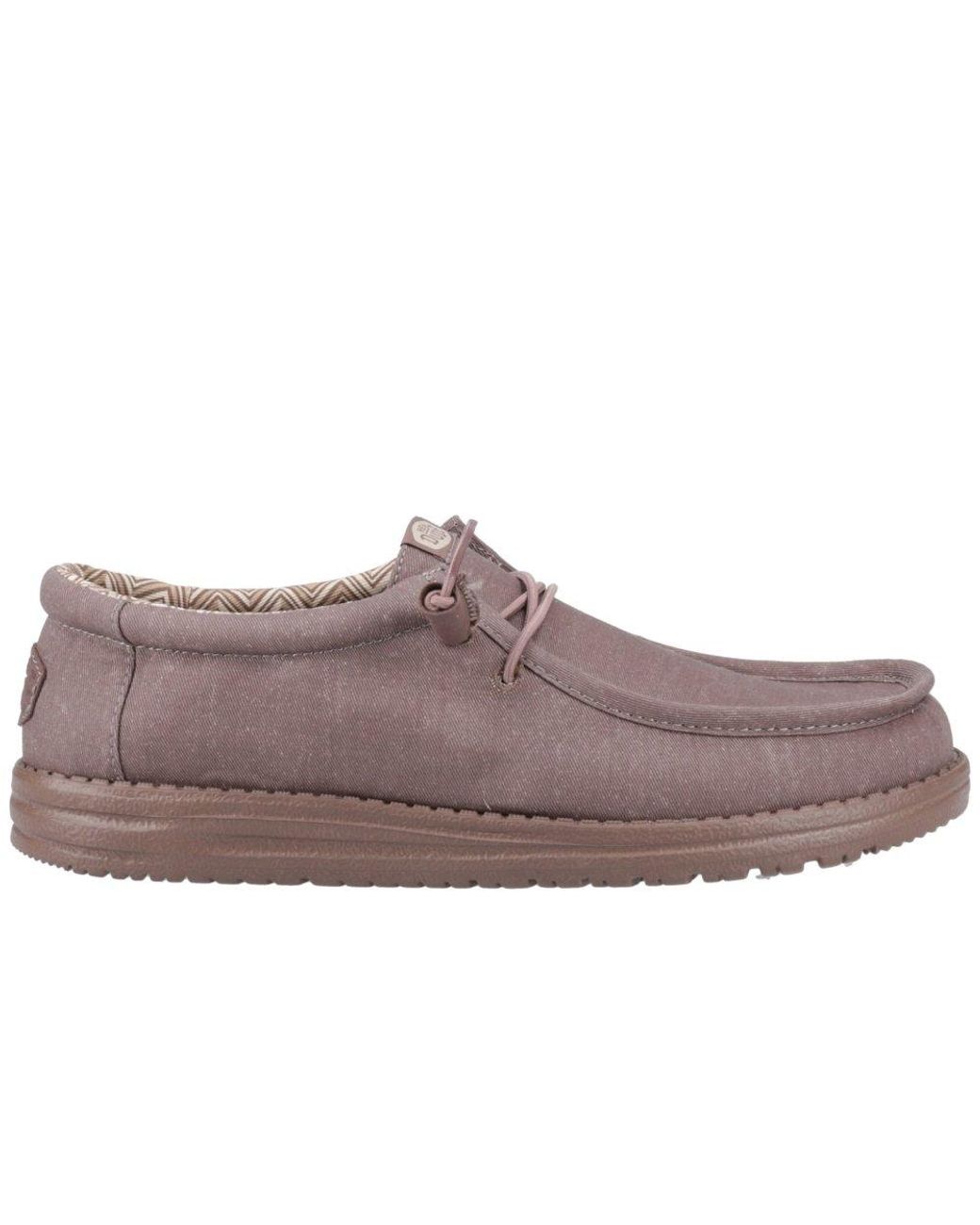 HeyDude Gray Wally Stretch Canvas Shoes for men