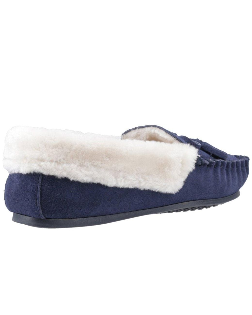 Hush Puppies Blue Agnes Fur Slipper