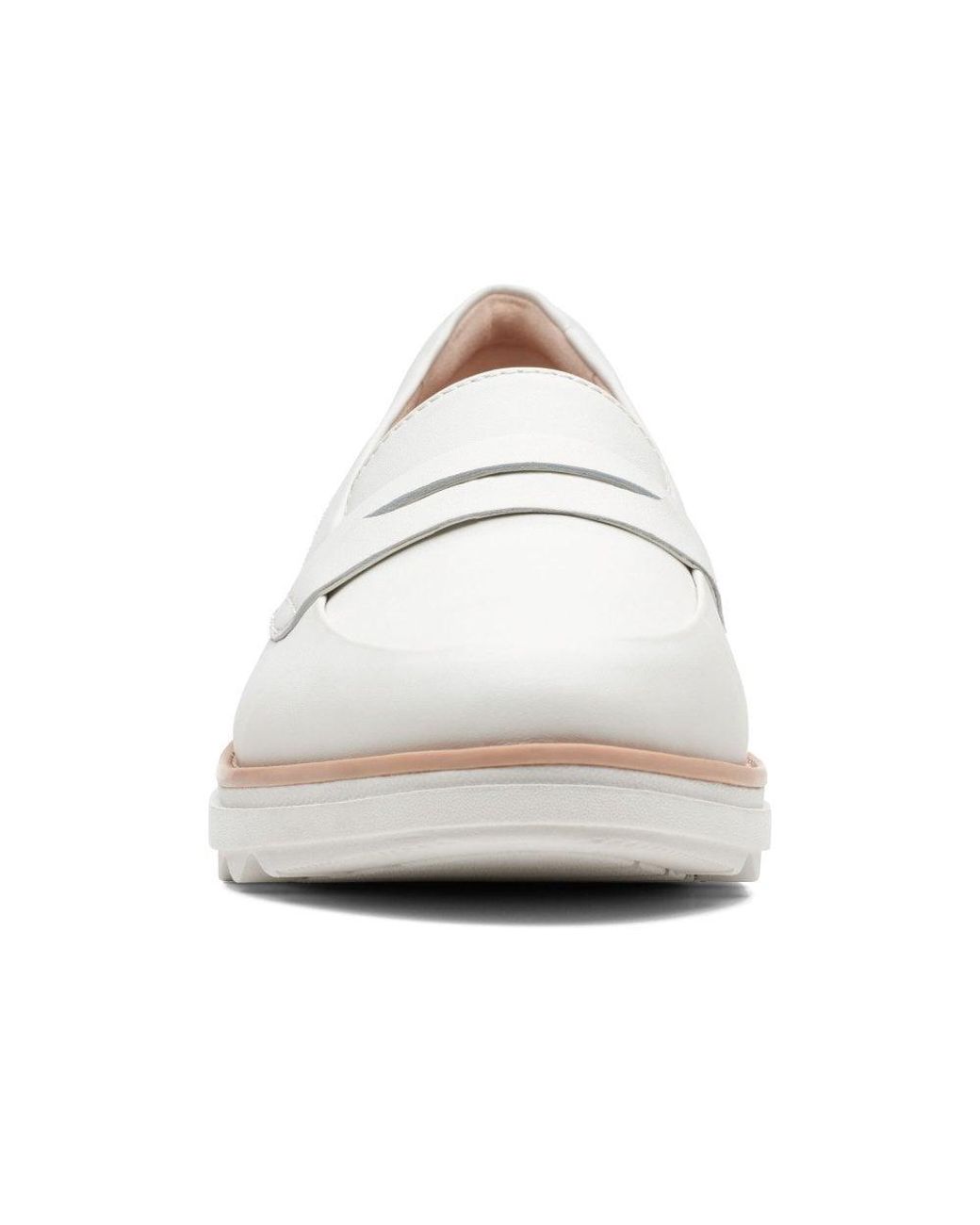 Clarks Sharon Ranch Womens Wedge Heel Penny Loafers in White Lyst UK