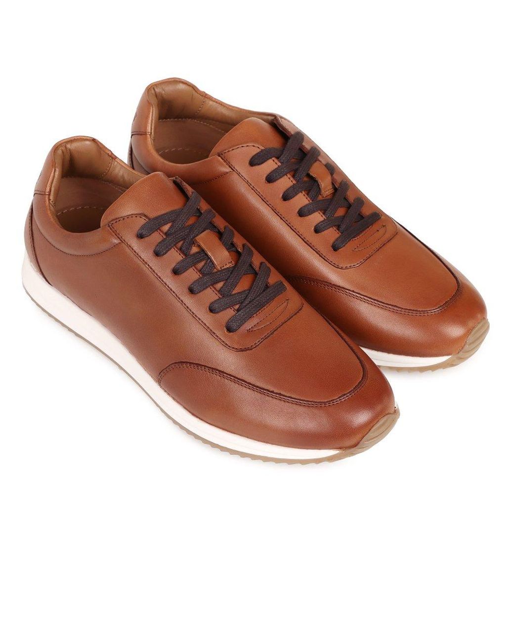 Jones Bootmaker Brown Southend Trainers for men