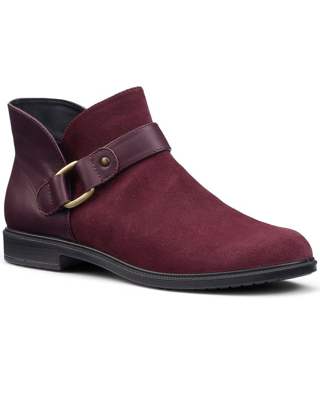 Hotter Purple Linton Wide Fit Ankle Boots