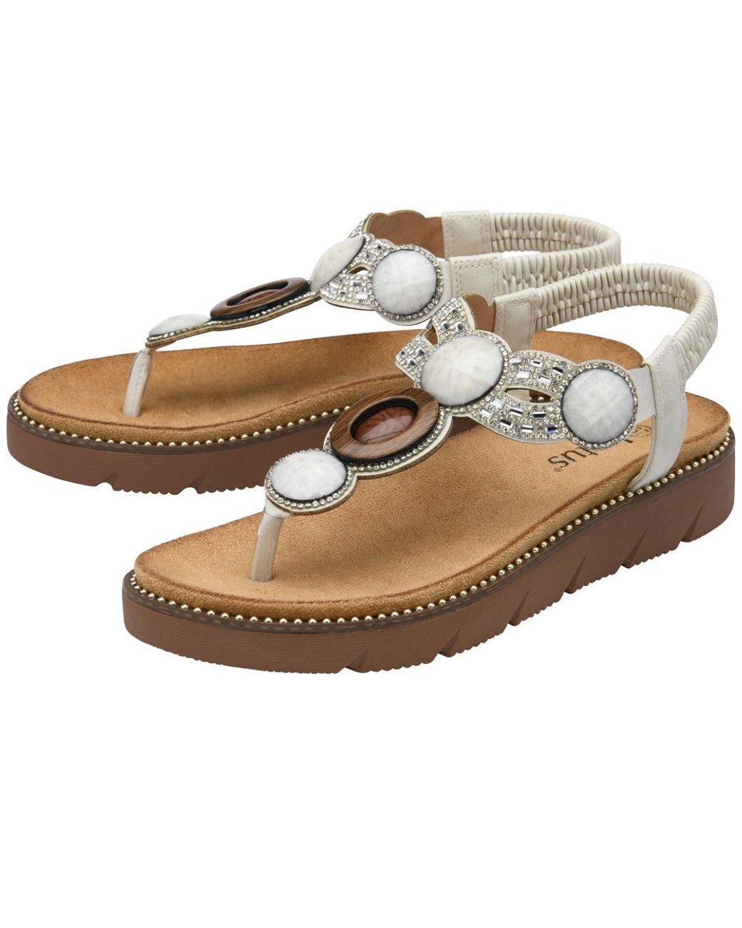 Lotus White Alcina Sandals