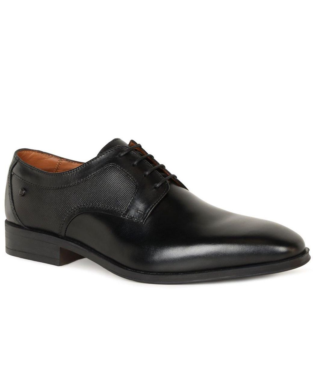 Base London Black Dome Classic Leather Shoes for men