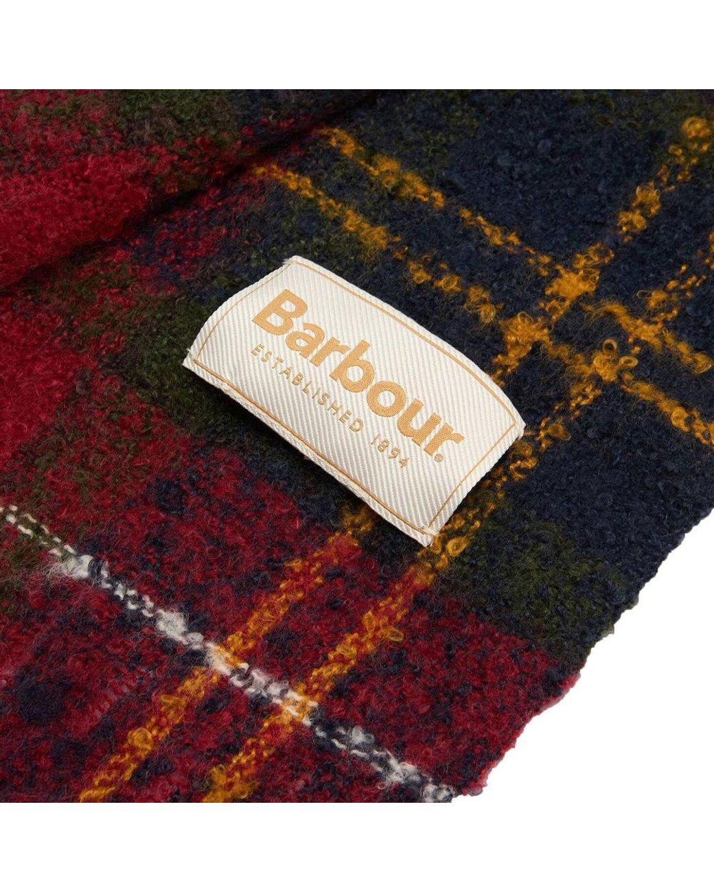 Barbour Green Saltburn Beanie &Amp; Tartan Scarf Set