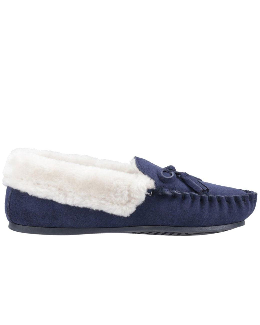 Hush Puppies Blue Agnes Fur Slipper