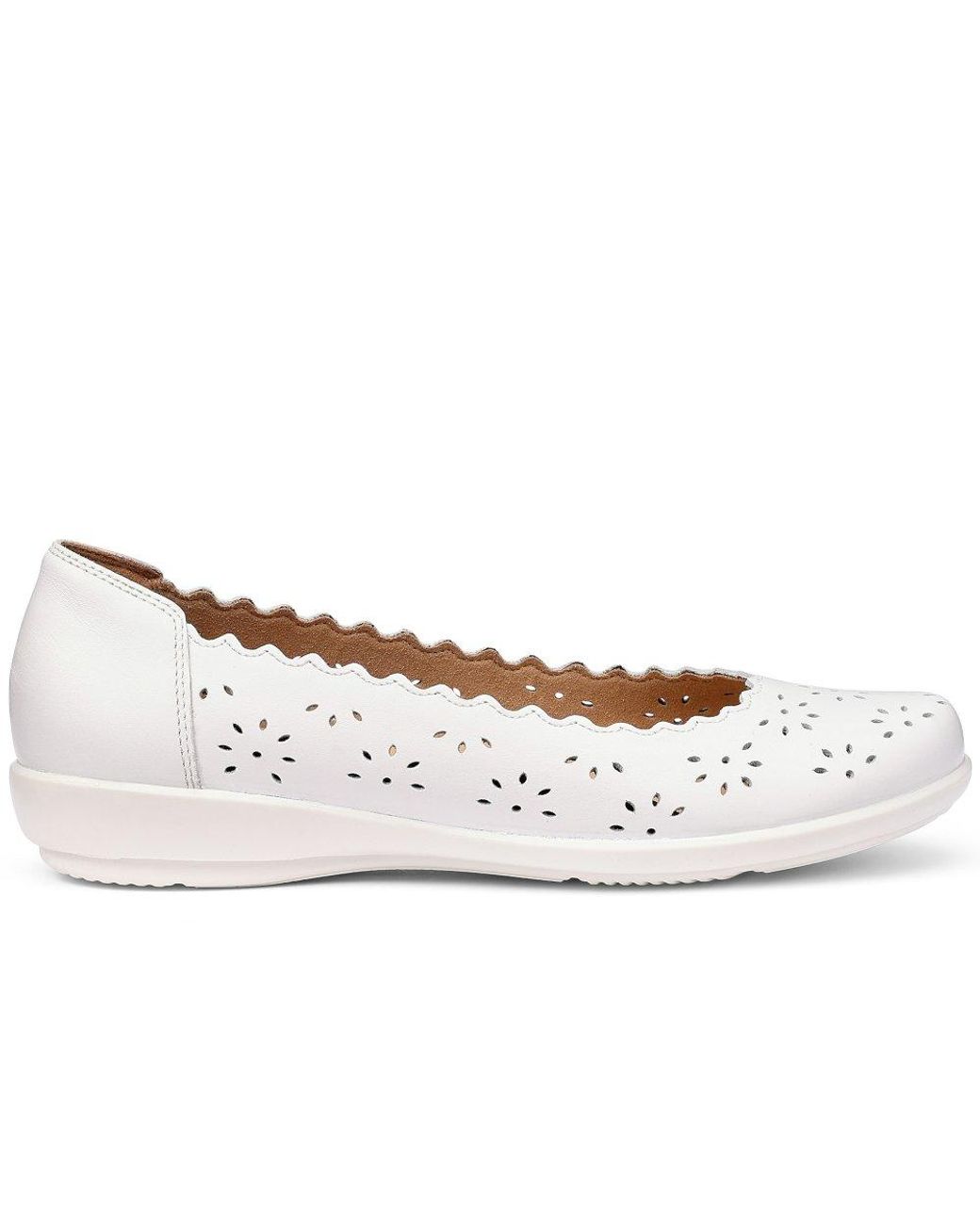 Hotter White Eider Ballet Pumps