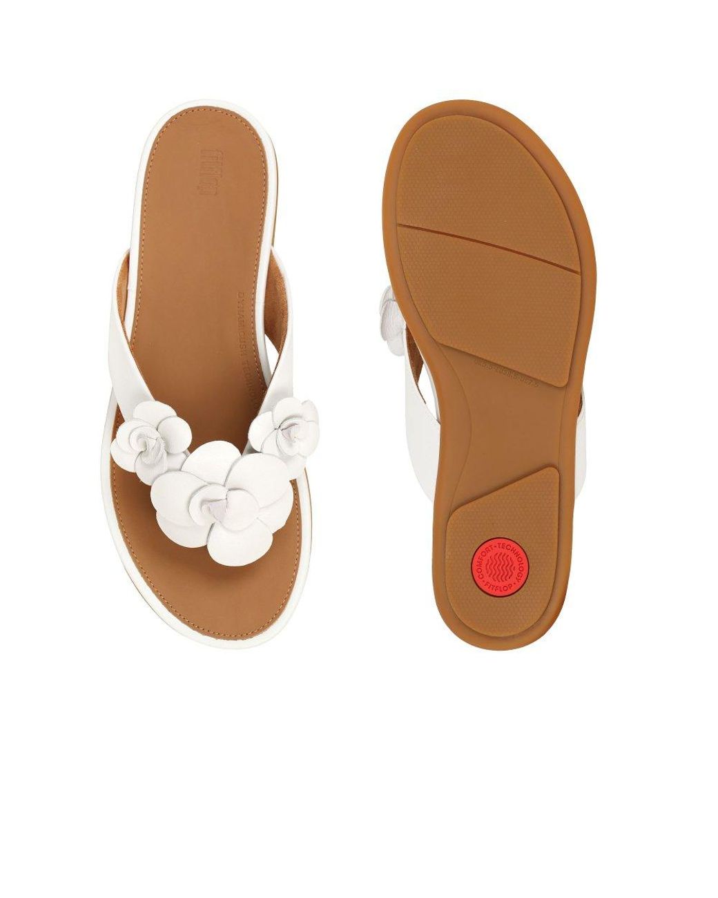 Fitflop Brown Gracie Flower Toe Post Sandals