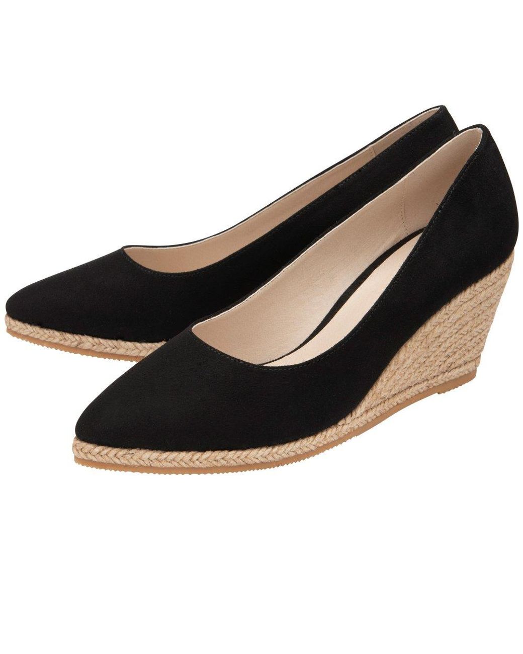 Lotus Black Giselle Wedge Espadrilles Size: 3