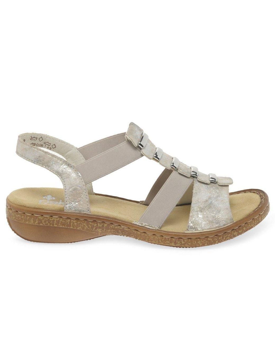 Rieker Metallic Trim Sling Back Sandals