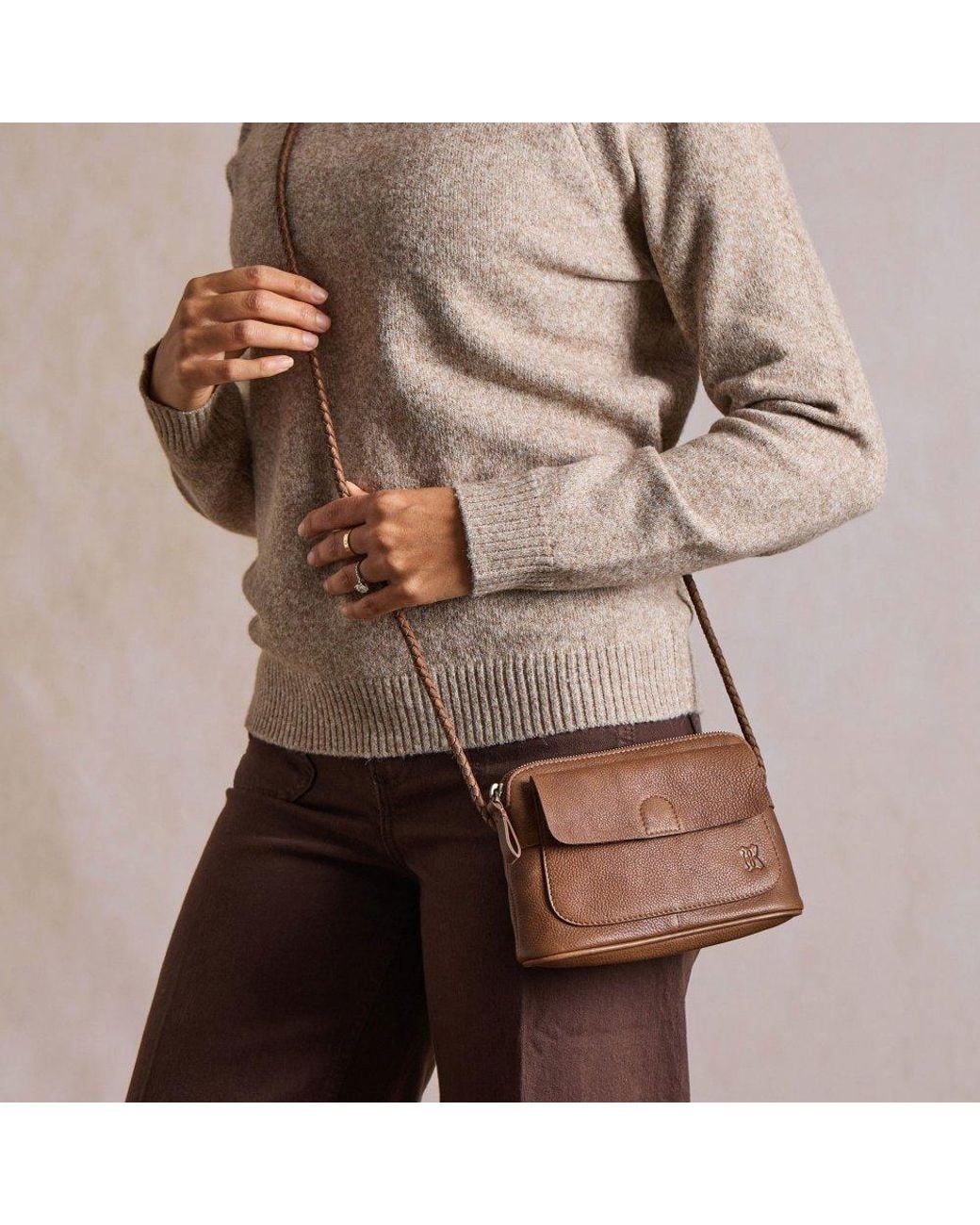 Lakeland Leather Brown Staveley Cross Handbag