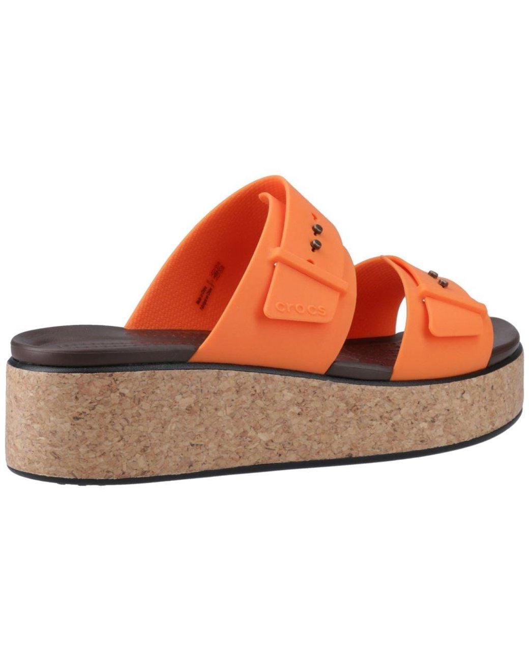 CROCSTM Orange Brooklyn Buckle Low Wedge Sandals